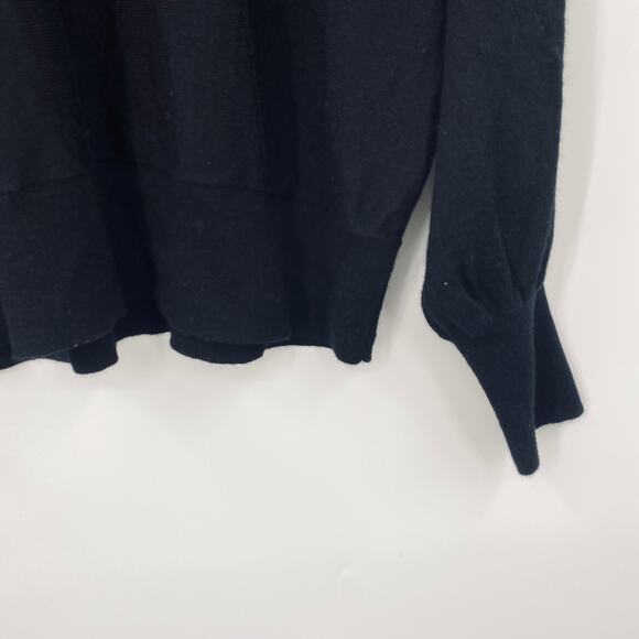 Banana Republic Telma Merino Wool Sweater Relaxed Long Sleeve Dolman Black XL - Picture 6 of 12